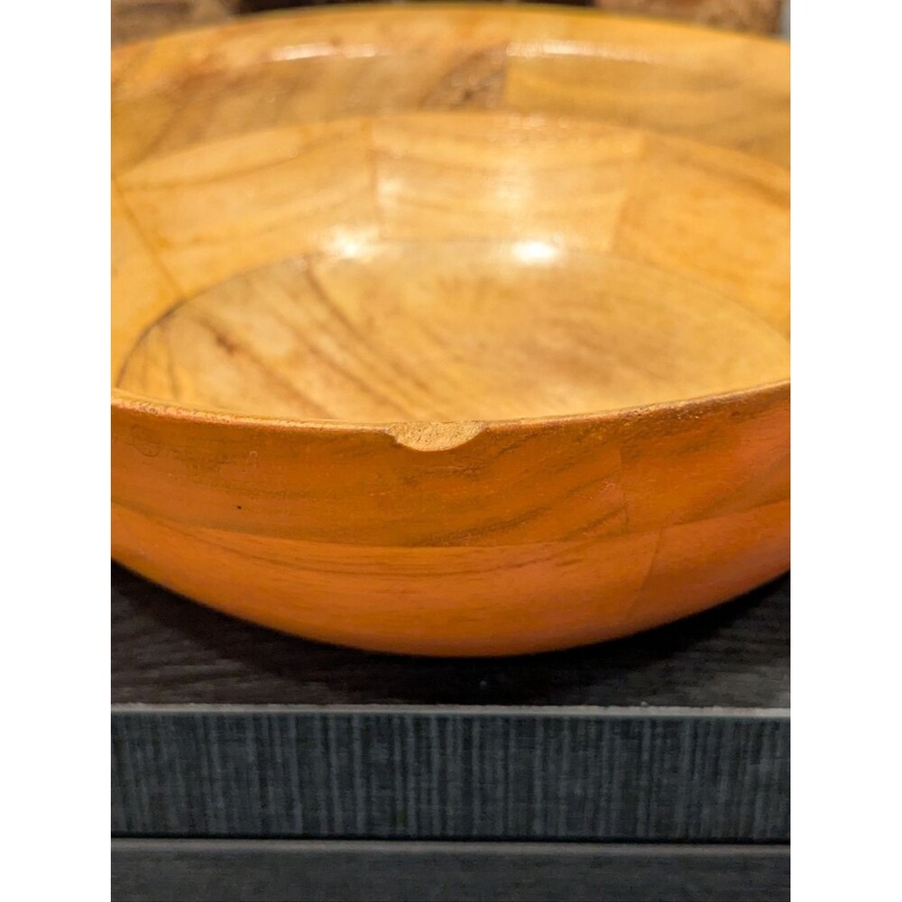 Tuttocasa Colorful Hand-Painted Wooden Vintage Salad Bowls Set Made In Taiwan - Picture 4 of 9